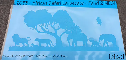 ibicci African Landscape Panel Cake stencil #2